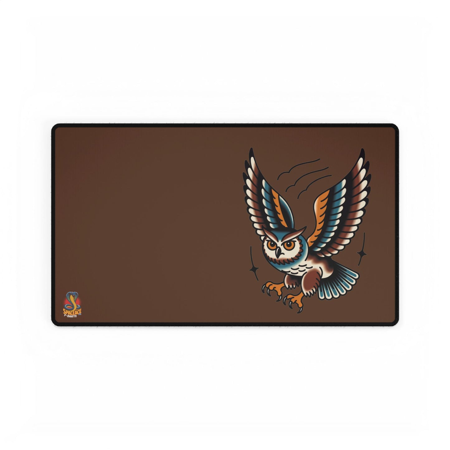 American Traditional Owl Brown Desk Mat Gaming Mouse Pad