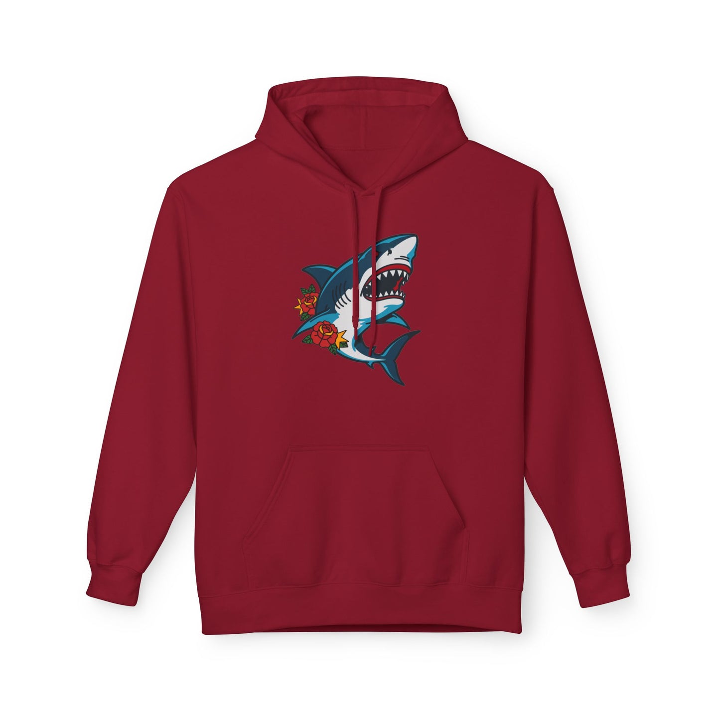 Shark Tattoo Hoodie — Vintage Floral Great White Sweatshirt