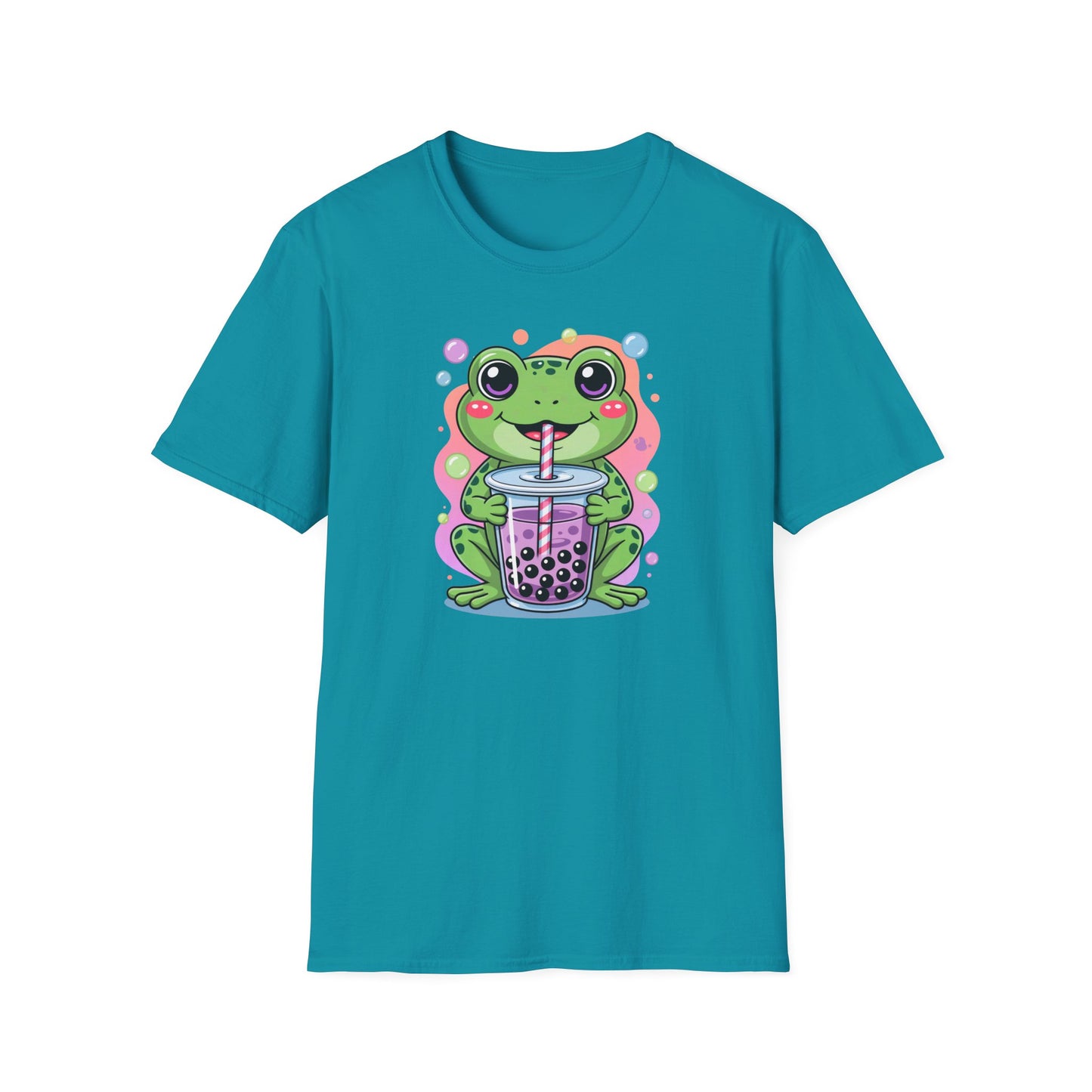 Frog Bubble Tea T-Shirt Cute Kawaii Frog Drinking Boba Tee