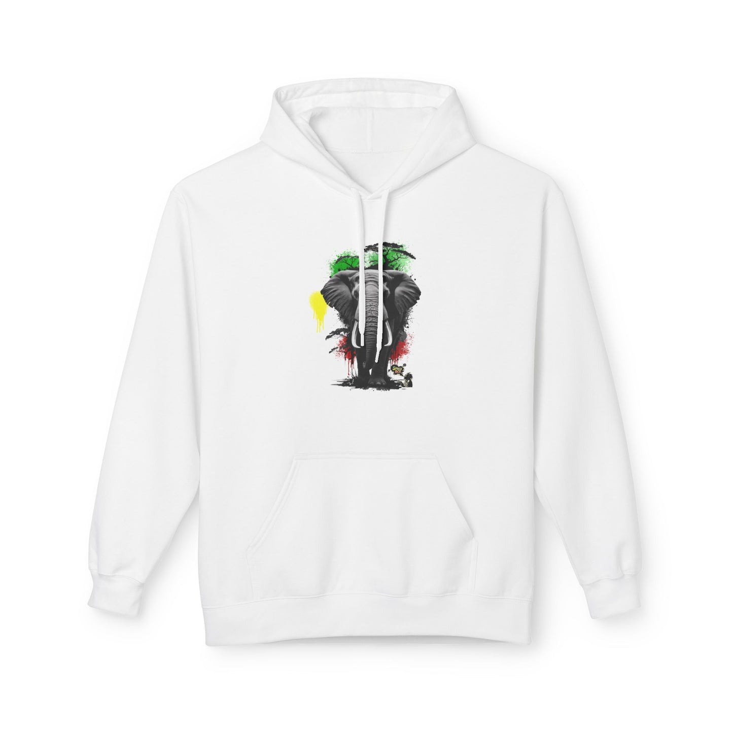 Elephant Paint Splash Hoodie — African Elephant Art Pullover