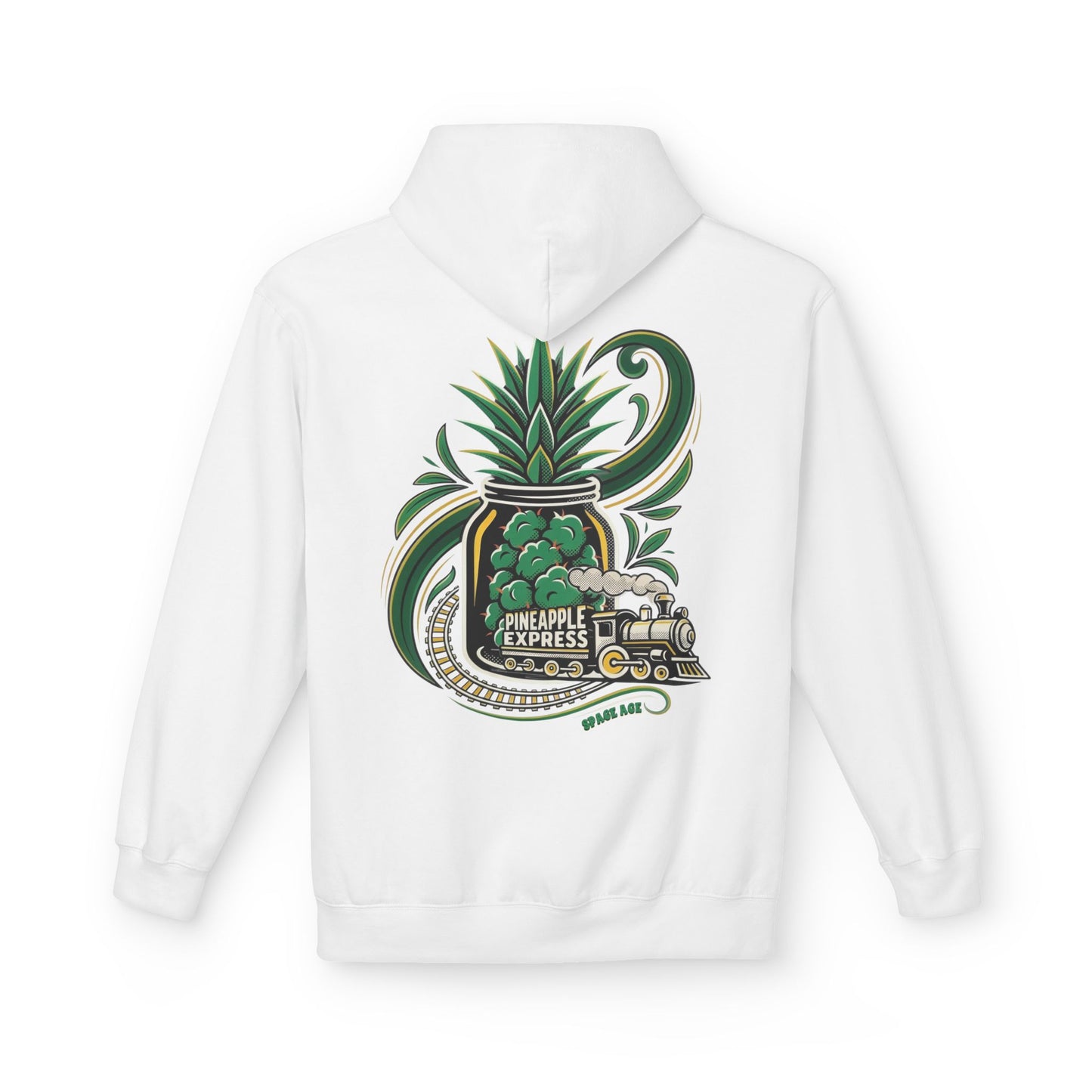 Pineapple Express Hoodie — Tropical Train Graphic Pullover