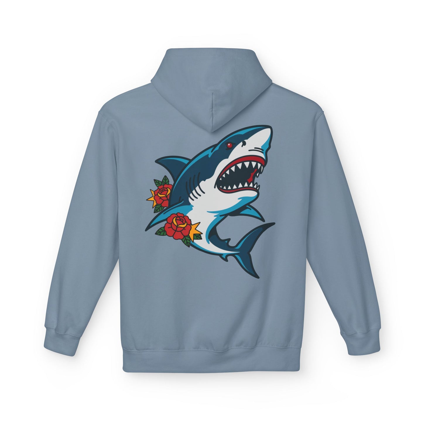 Shark Tattoo Hoodie — Vintage Floral Great White Sweatshirt