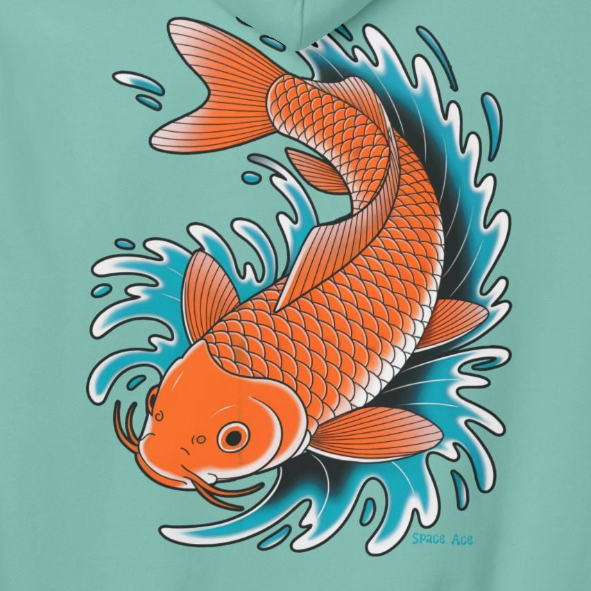 Koi Tattoo Hoodie — Japanese Koi Fish Graphic Pullover