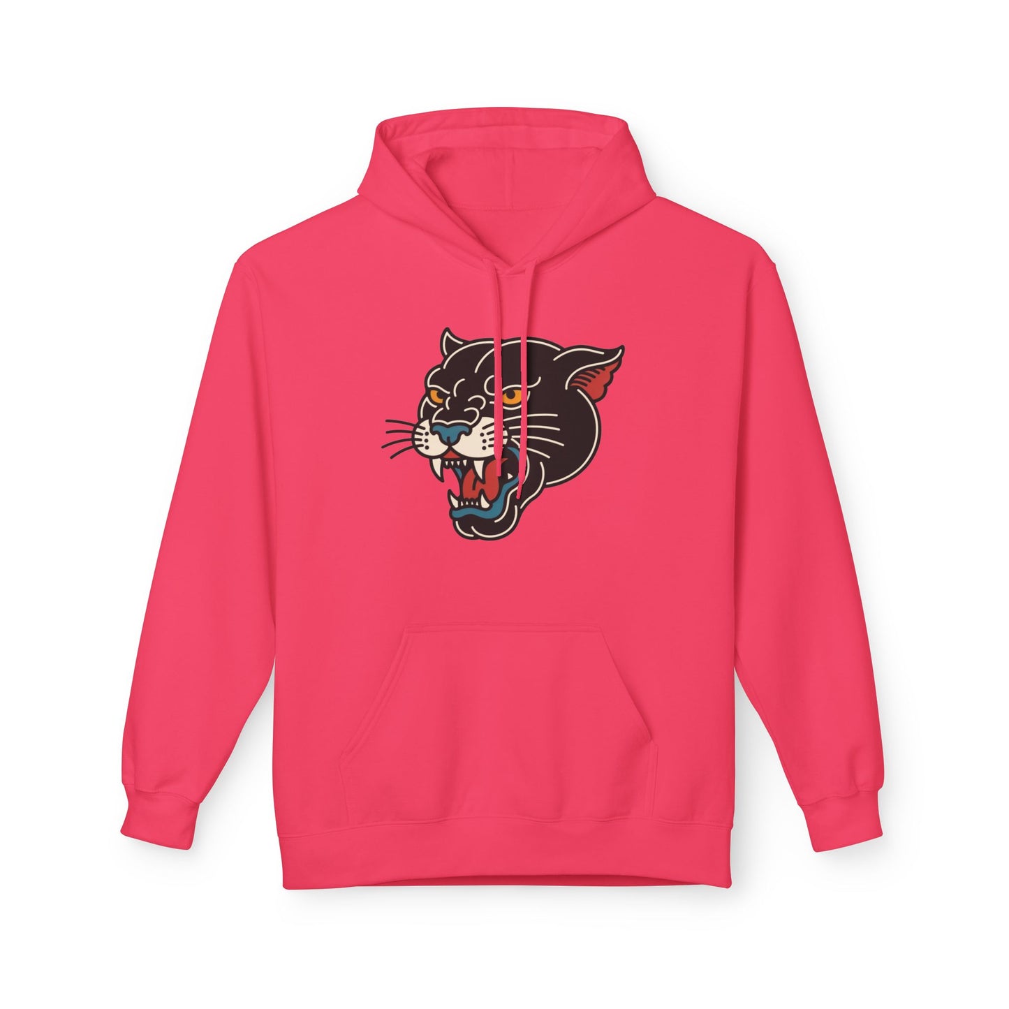 Panther Tattoo Hoodie – Retro Black Cat Graphic Sweatshirt