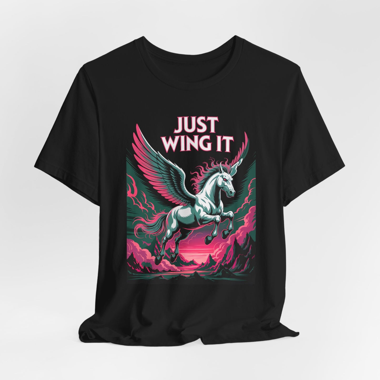 Just Wing It Pink Pegasus Shirt Lightning Clash of the Titans Mythical Horse