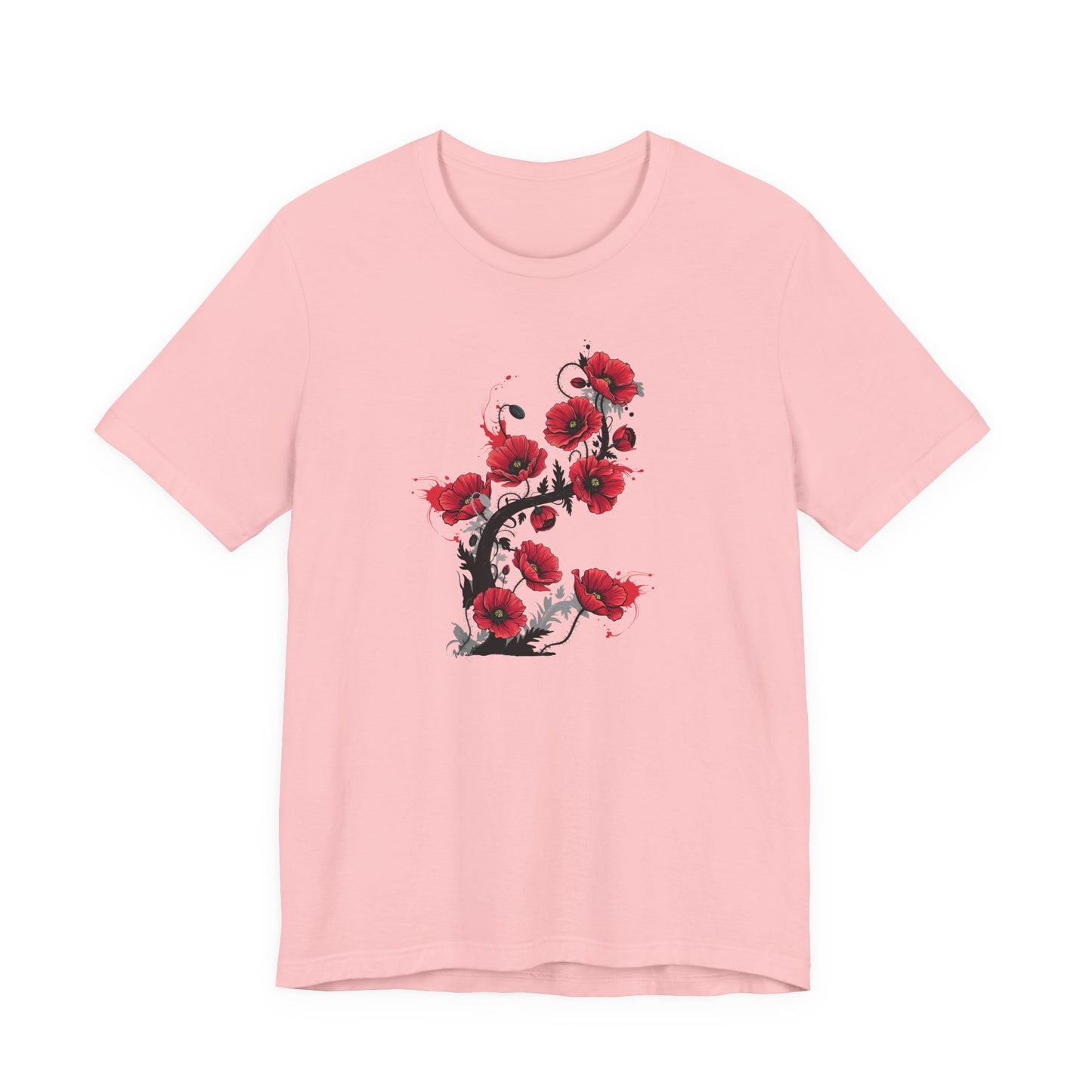 Red Poppies Graphic Tee , Casual Wear, Gift for Plant Lovers, Birthday Gift, Festival Apparel