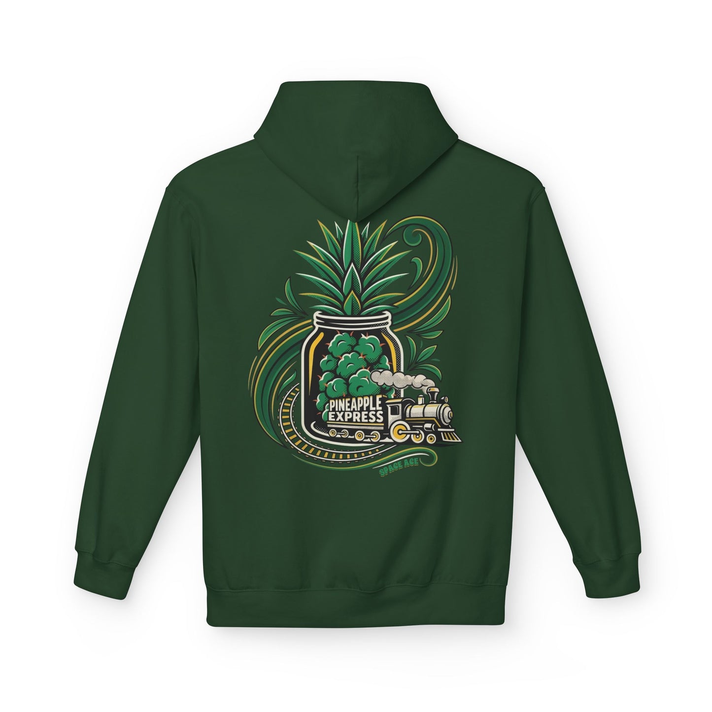 Pineapple Express Hoodie — Tropical Train Graphic Pullover