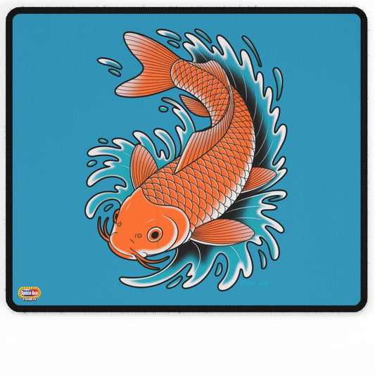 Koi Wave Desk Mat Blue Gaming Mouse Pad