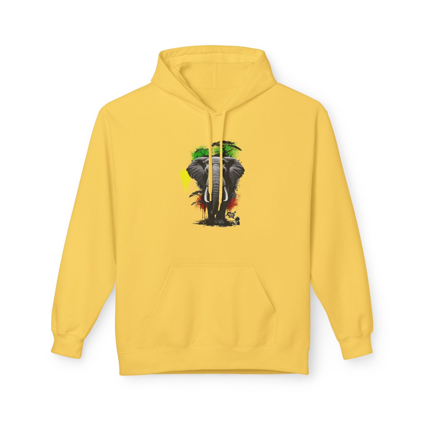 Elephant Paint Splash Hoodie — African Elephant Art Pullover