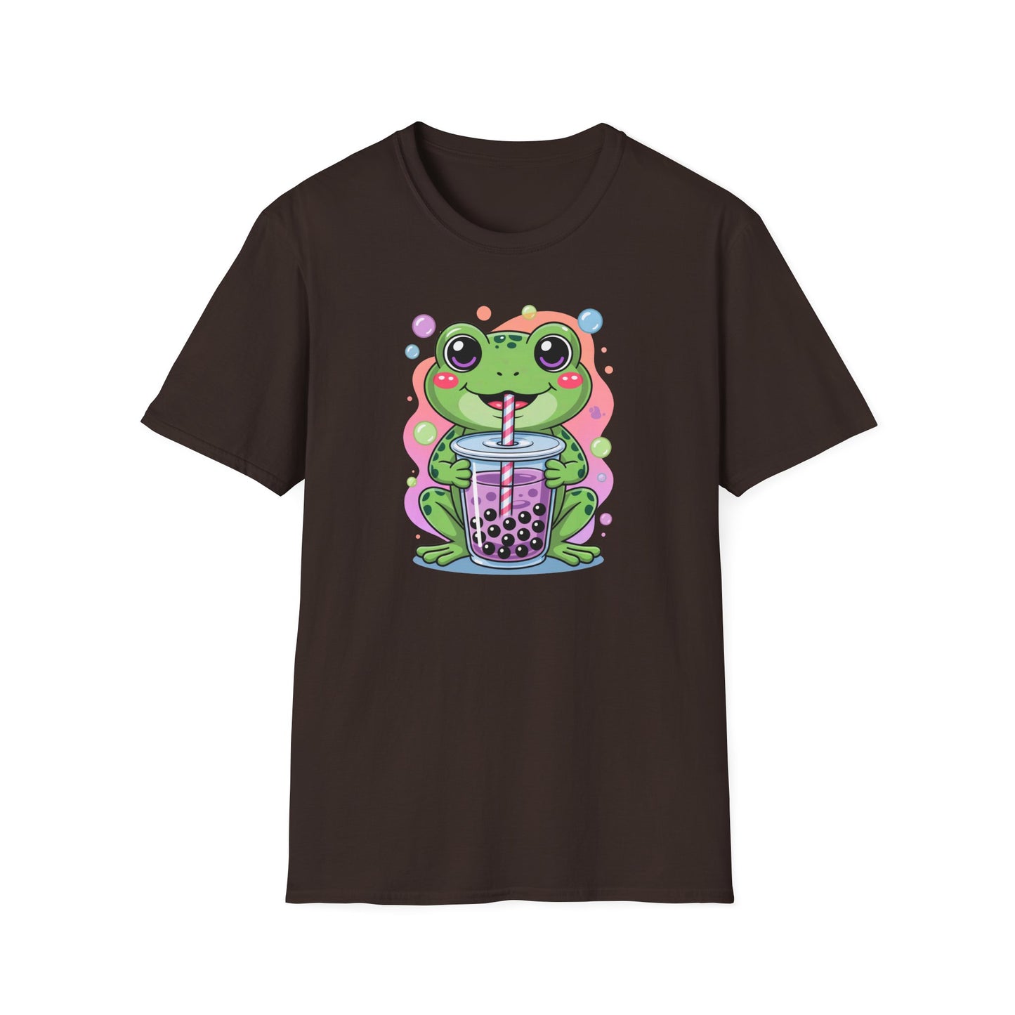 Frog Bubble Tea T-Shirt Cute Kawaii Frog Drinking Boba Tee