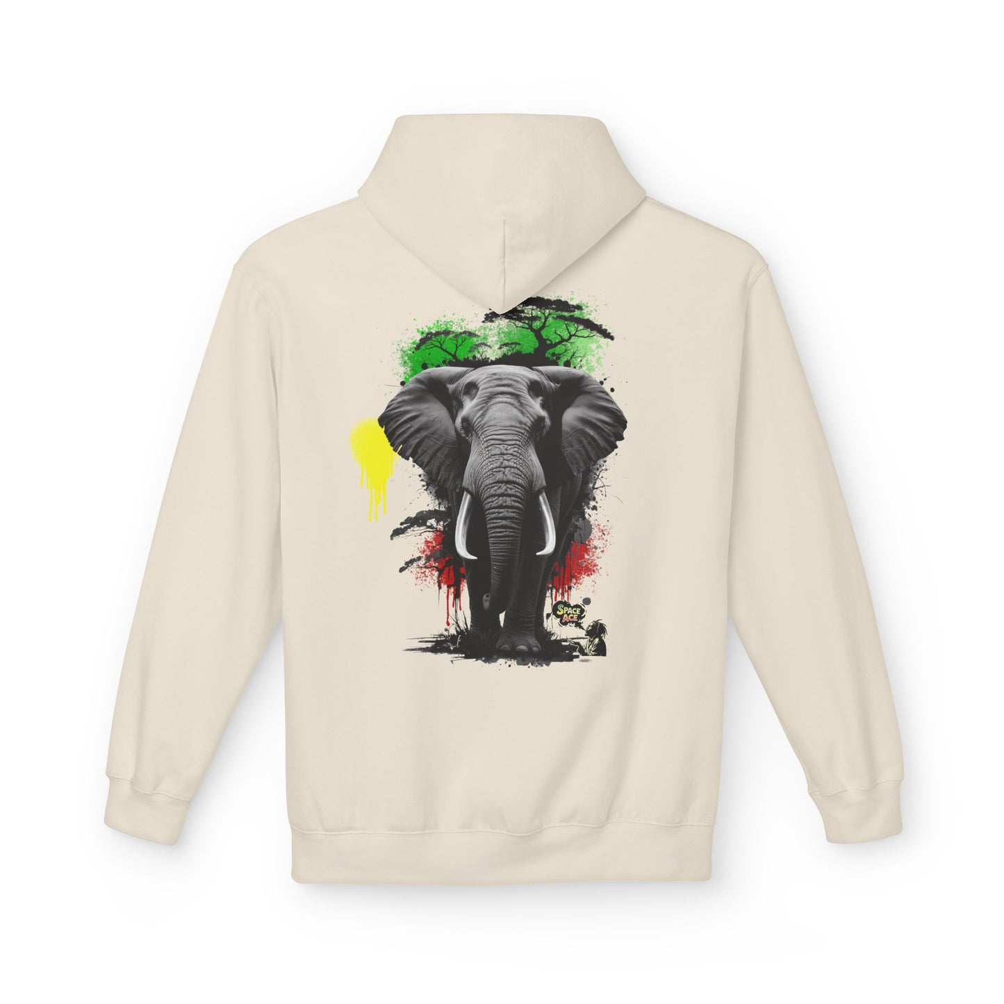Elephant Paint Splash Hoodie — African Elephant Art Pullover