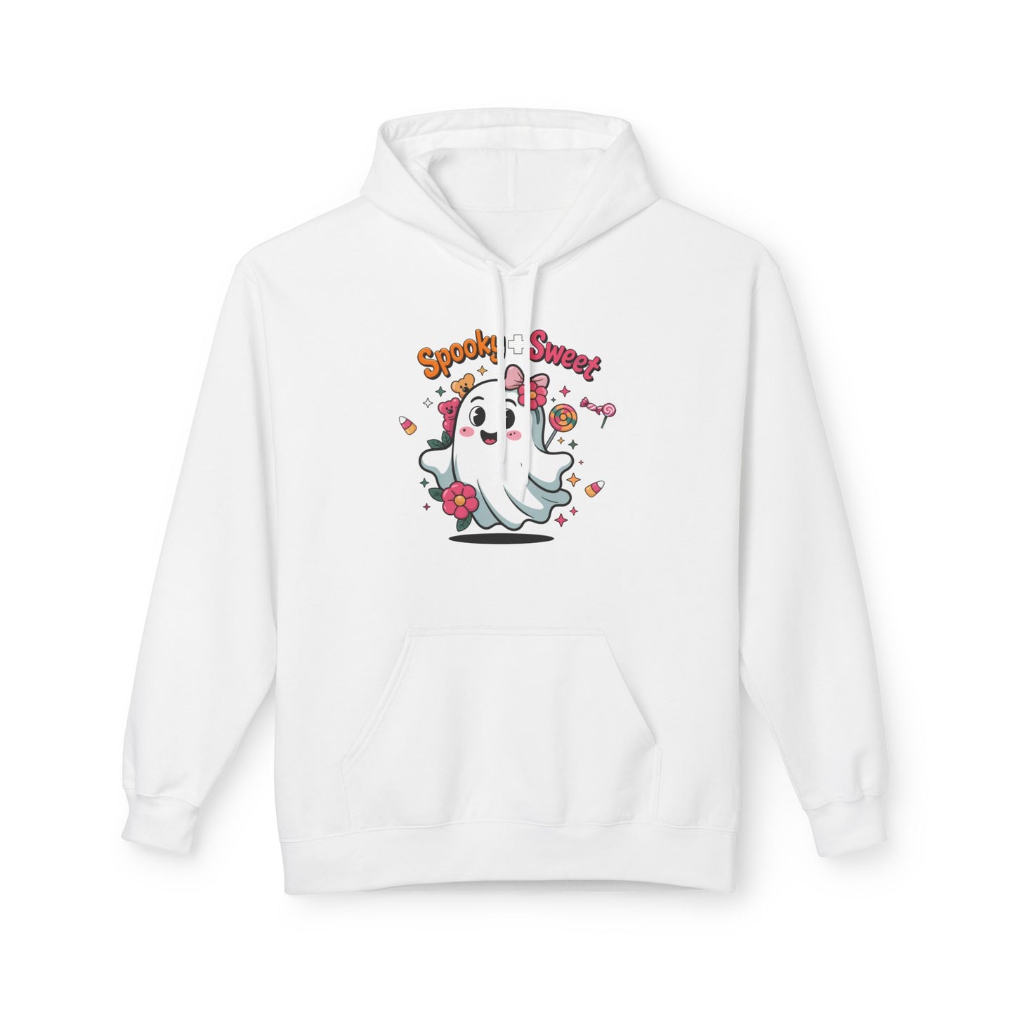 Spooky Sweet Ghost Hoodie - Perfect for Halloween, Unisex Fleece, Cozy Gift, Fall Fashion, Cute Casual Wear