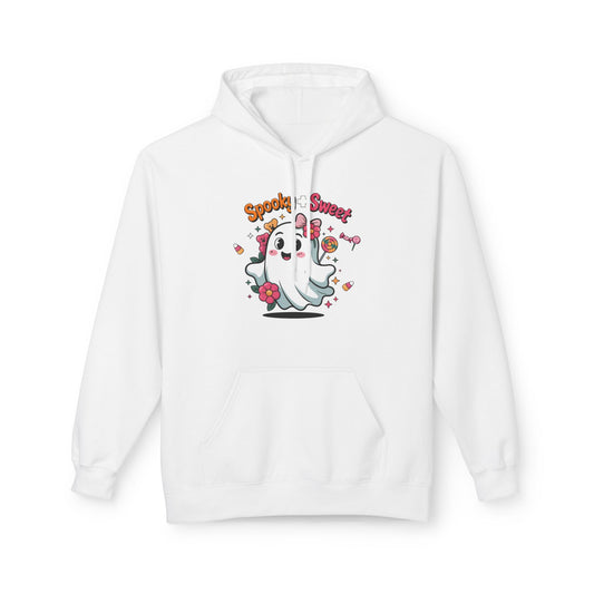 Spooky Sweet Ghost Hoodie - Perfect for Halloween, Unisex Fleece, Cozy Gift, Fall Fashion, Cute Casual Wear