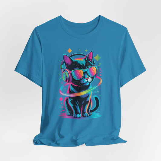 DJ Kitty Beats T-Shirt Music Headphones Cat Beat Vibes