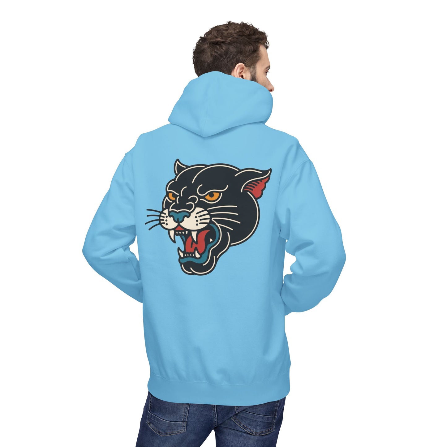 Panther Tattoo Hoodie – Retro Black Cat Graphic Sweatshirt