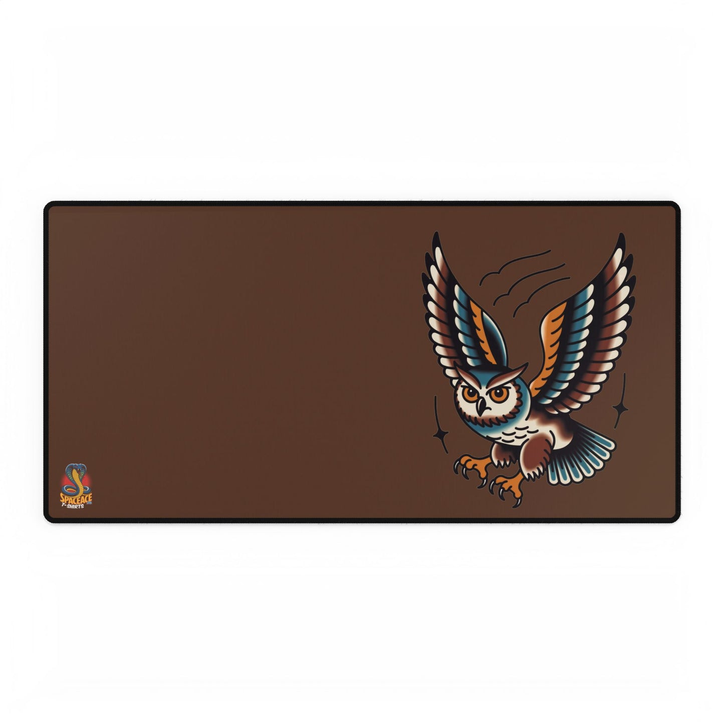 American Traditional Owl Brown Desk Mat Gaming Mouse Pad