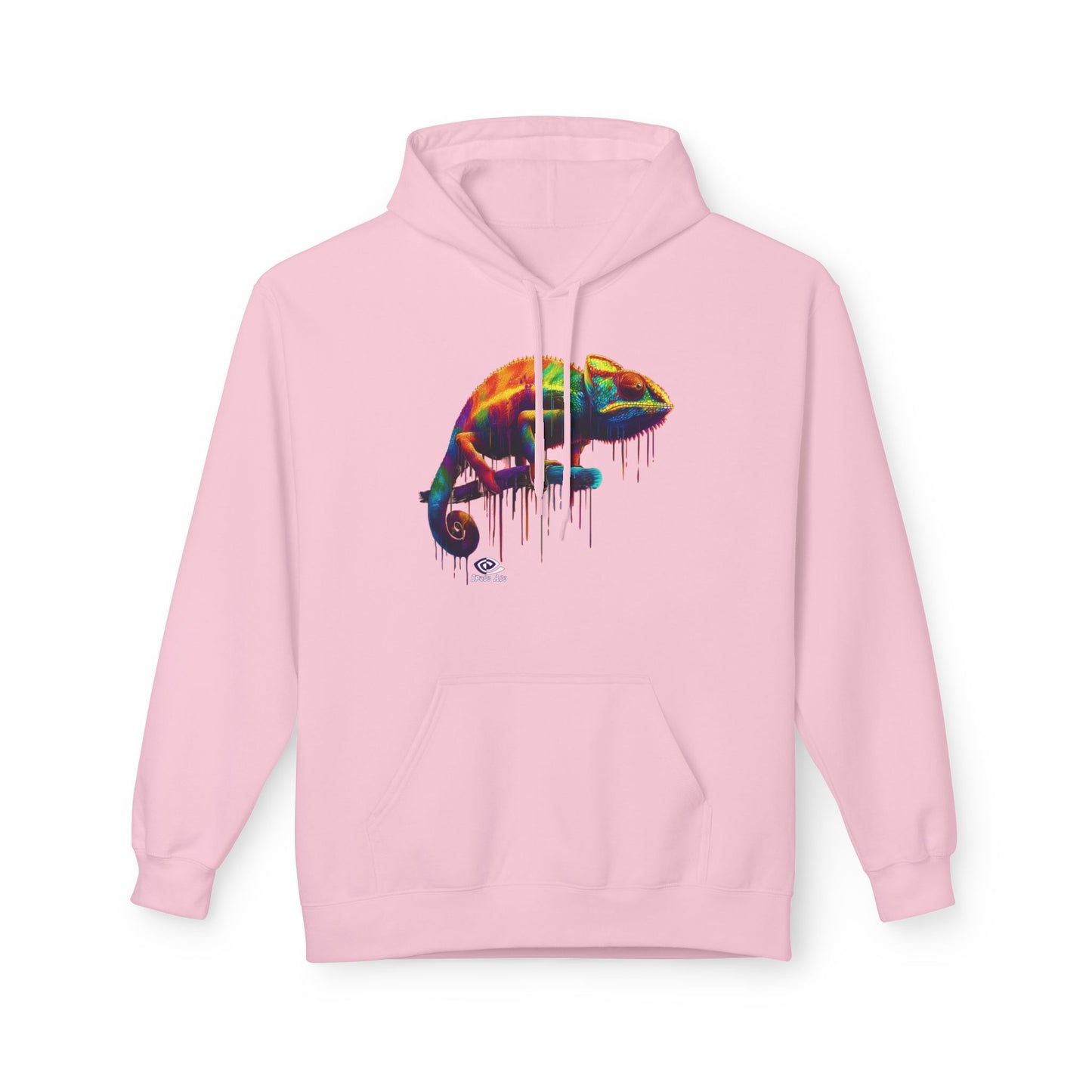 Benchmark Chameleon Hoodie — Colorful Reptile Art