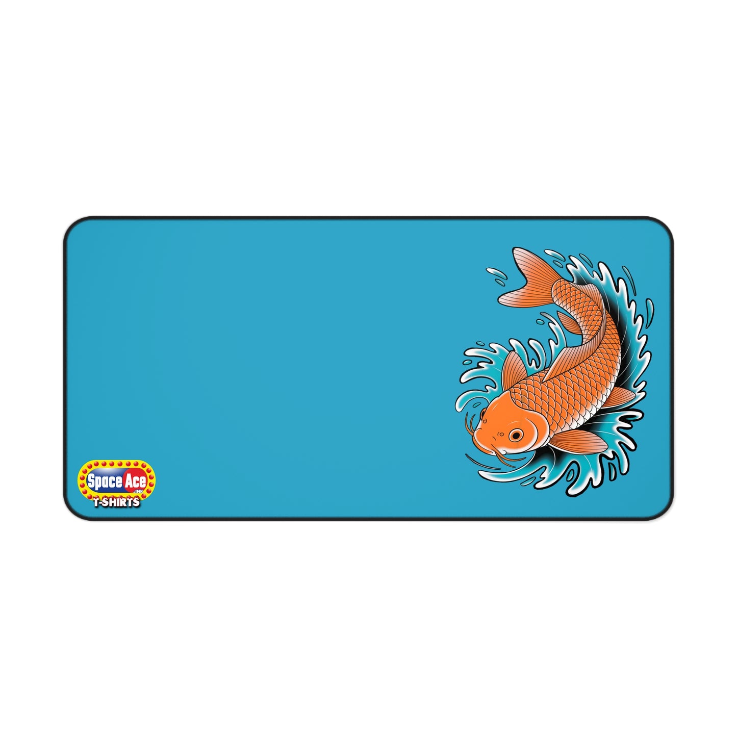 Koi Fish Splash Desk Mat - Blue Mousepad Desk Pad