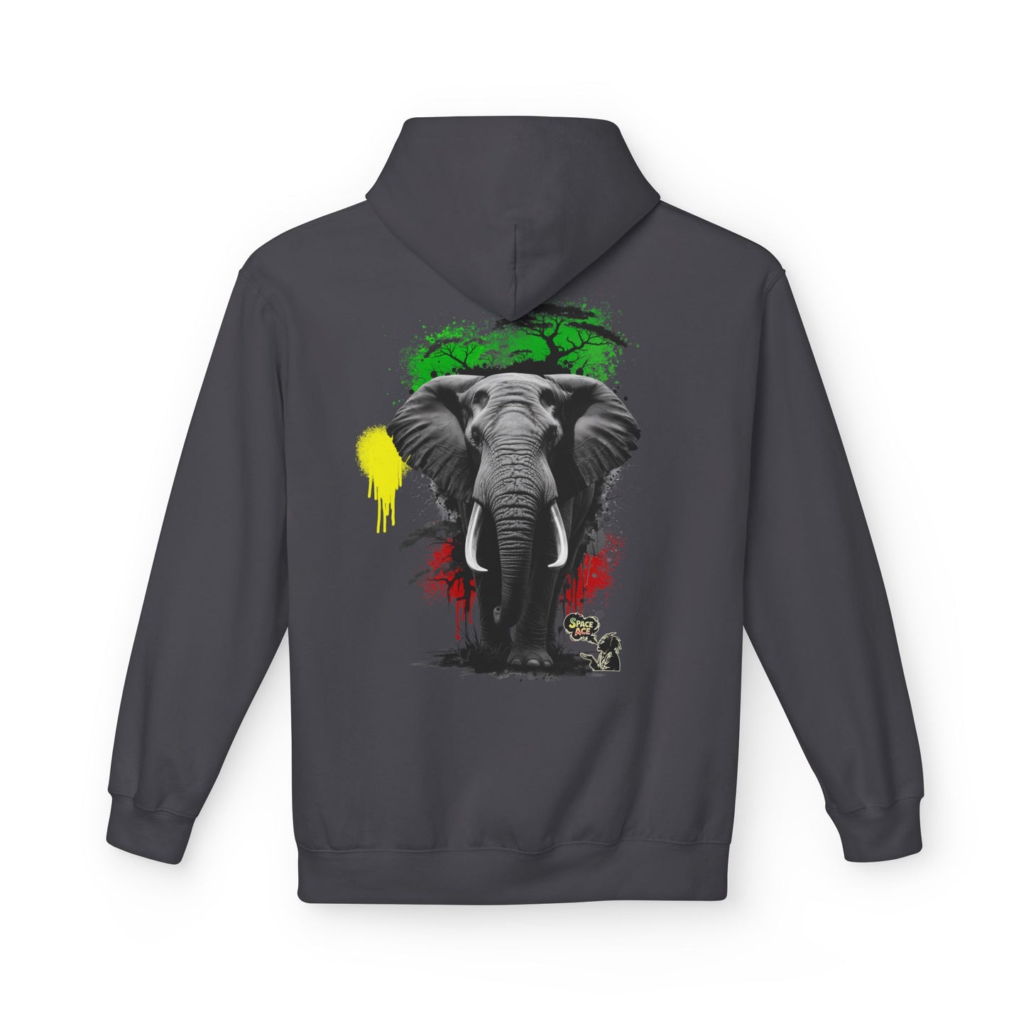 Elephant Paint Splash Hoodie — African Elephant Art Pullover