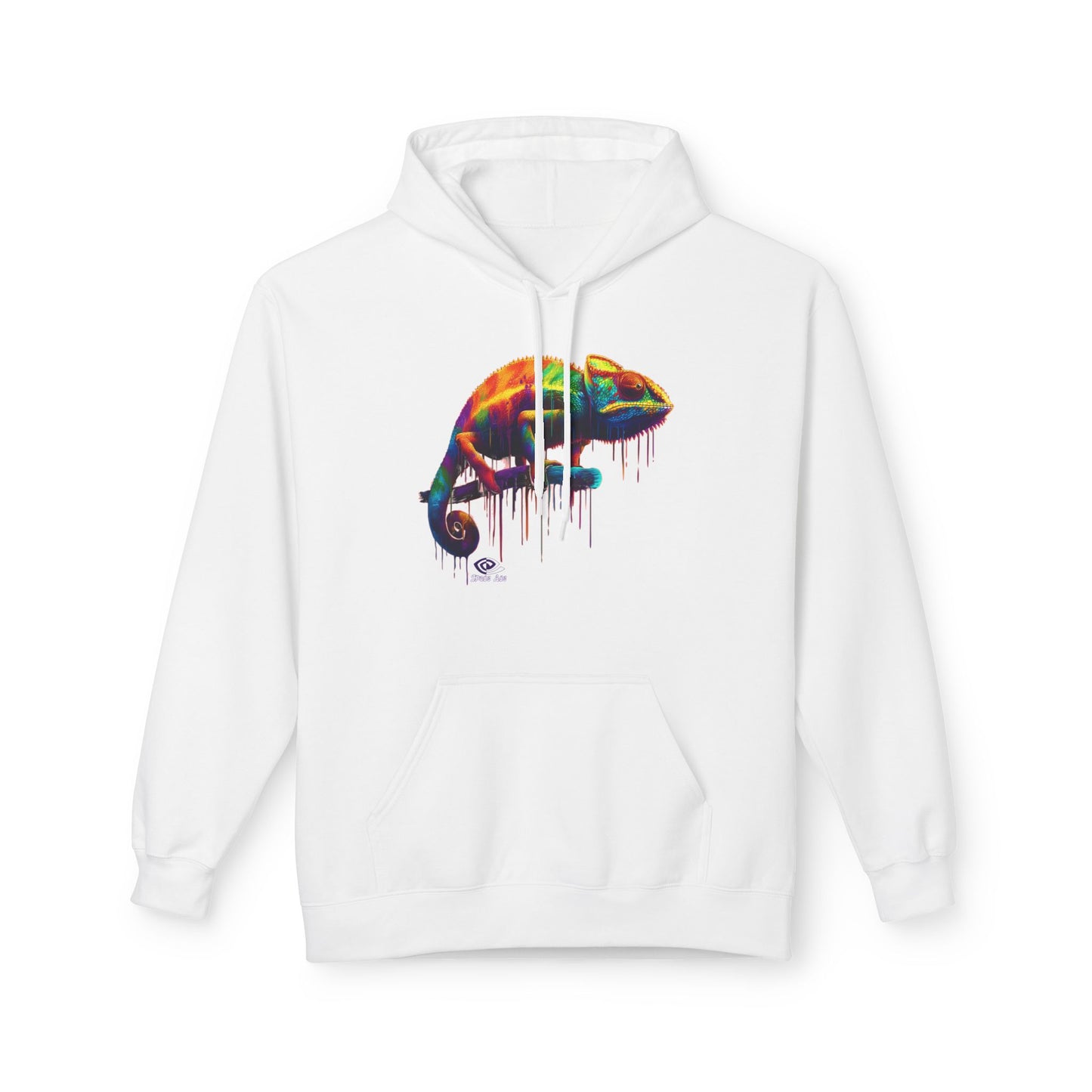 Benchmark Chameleon Hoodie — Colorful Reptile Art