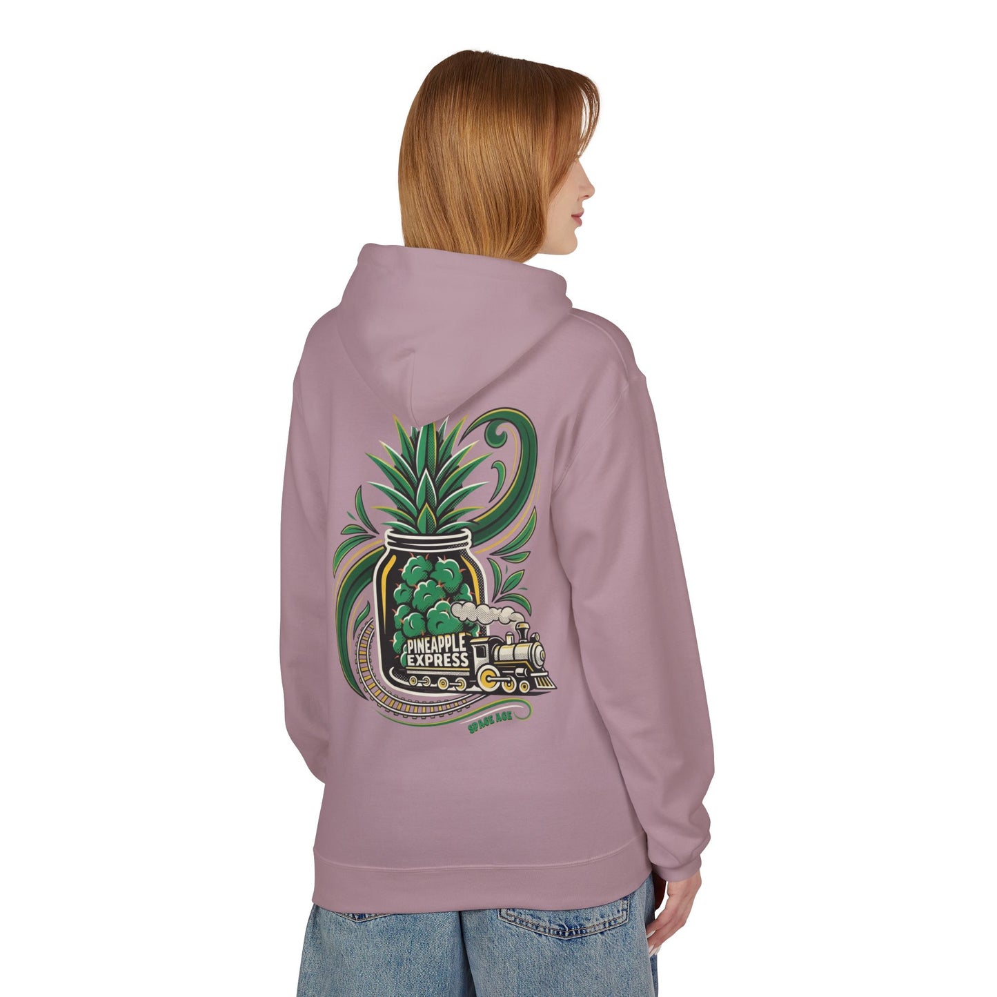 Pineapple Express Hoodie — Tropical Train Graphic Pullover