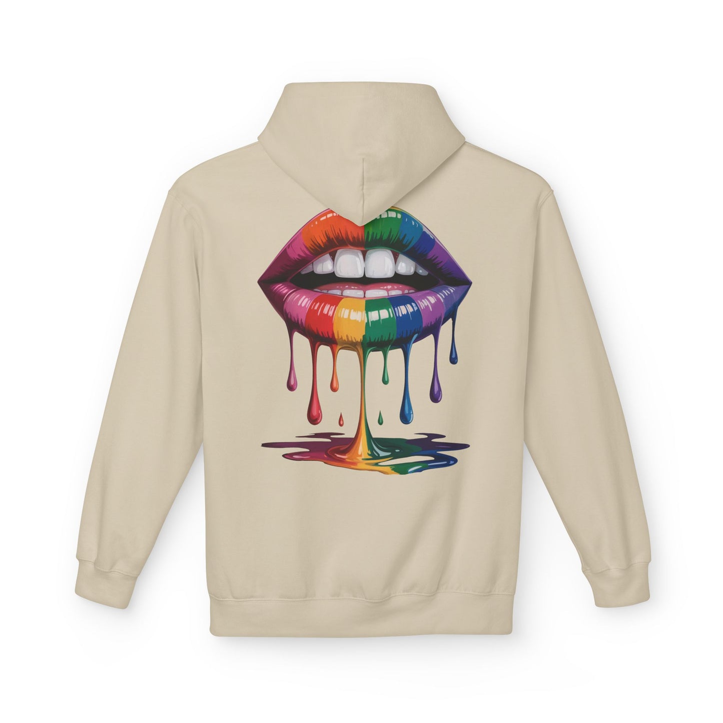 Rainbow Lips Hoodie — Colorful Graphic Pullover
