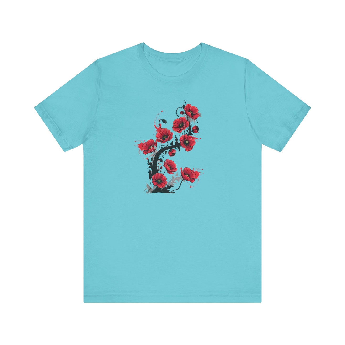 Red Poppies Graphic Tee , Casual Wear, Gift for Plant Lovers, Birthday Gift, Festival Apparel