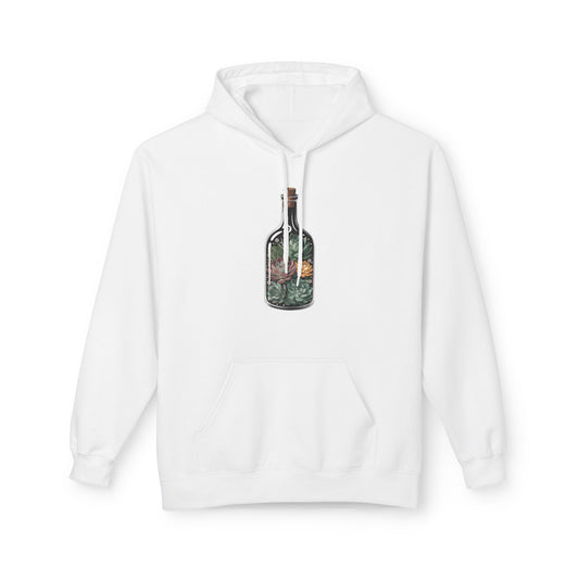 Succulent Bottle Hoodie, Cozy Gift for Outdoorsy Friends, Travel, Adventure, Casual Wear, Eco-Friendly Style