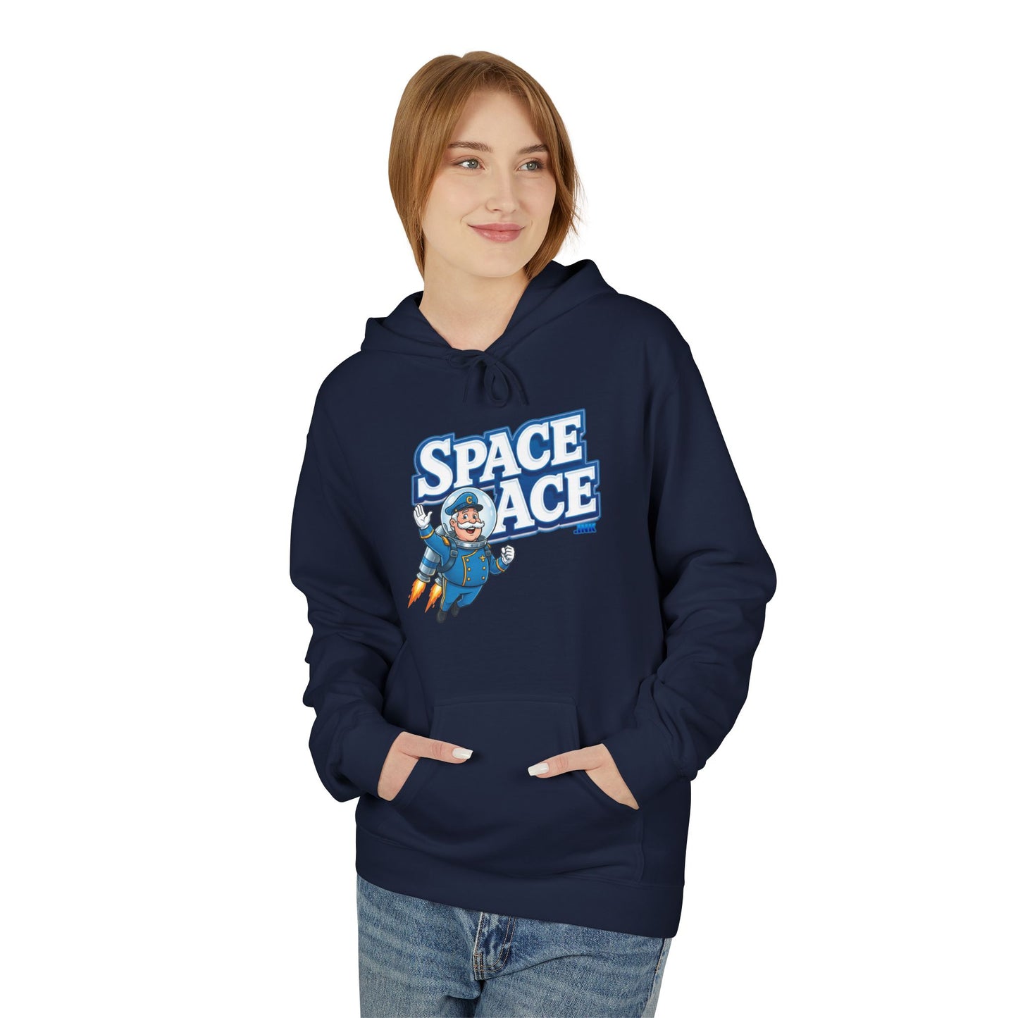 Space Ace Hoodie - General Crunch with Flaming Bike