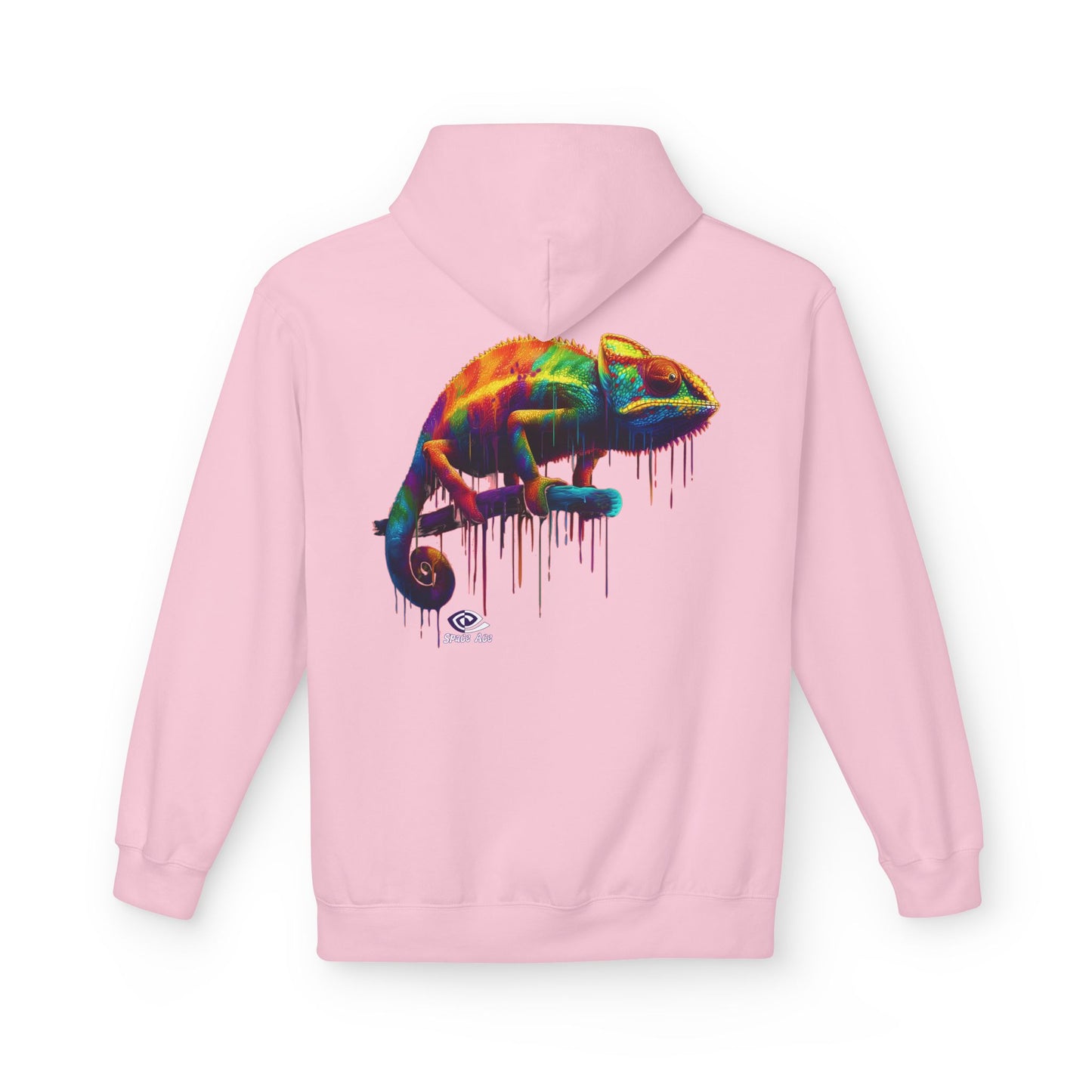Benchmark Chameleon Hoodie — Colorful Reptile Art