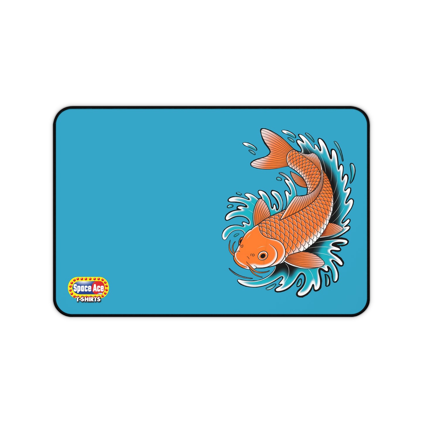 Koi Fish Splash Desk Mat - Blue Mousepad Desk Pad