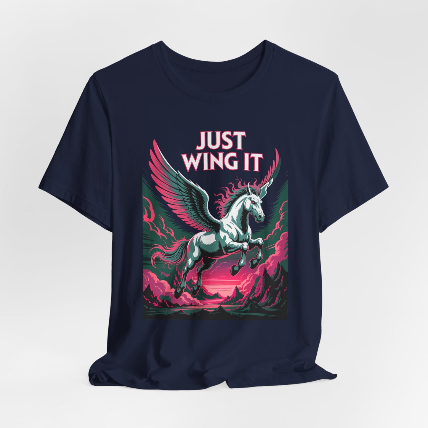 Just Wing It Pink Pegasus Shirt Lightning Clash of the Titans Mythical Horse