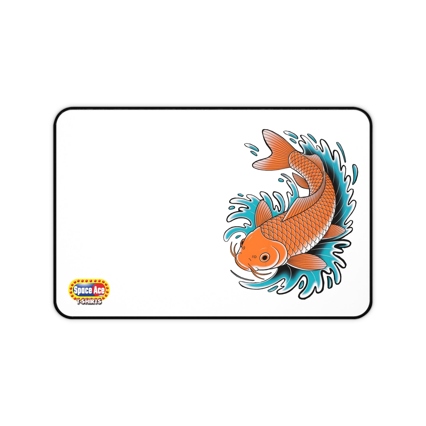 Koi Fish Splash Desk Mat - Blue Mousepad Desk Pad