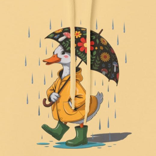Silly Goose Rainy Day Hoodie - Unisex Softstyle Fleece, Cozy Gift for Music Lovers, Fun Umbrella Design, Perfect for Fall