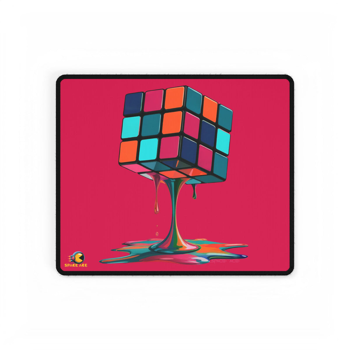 Melting Rubik Cube Desk Mat - Orange Gaming Desk Pad