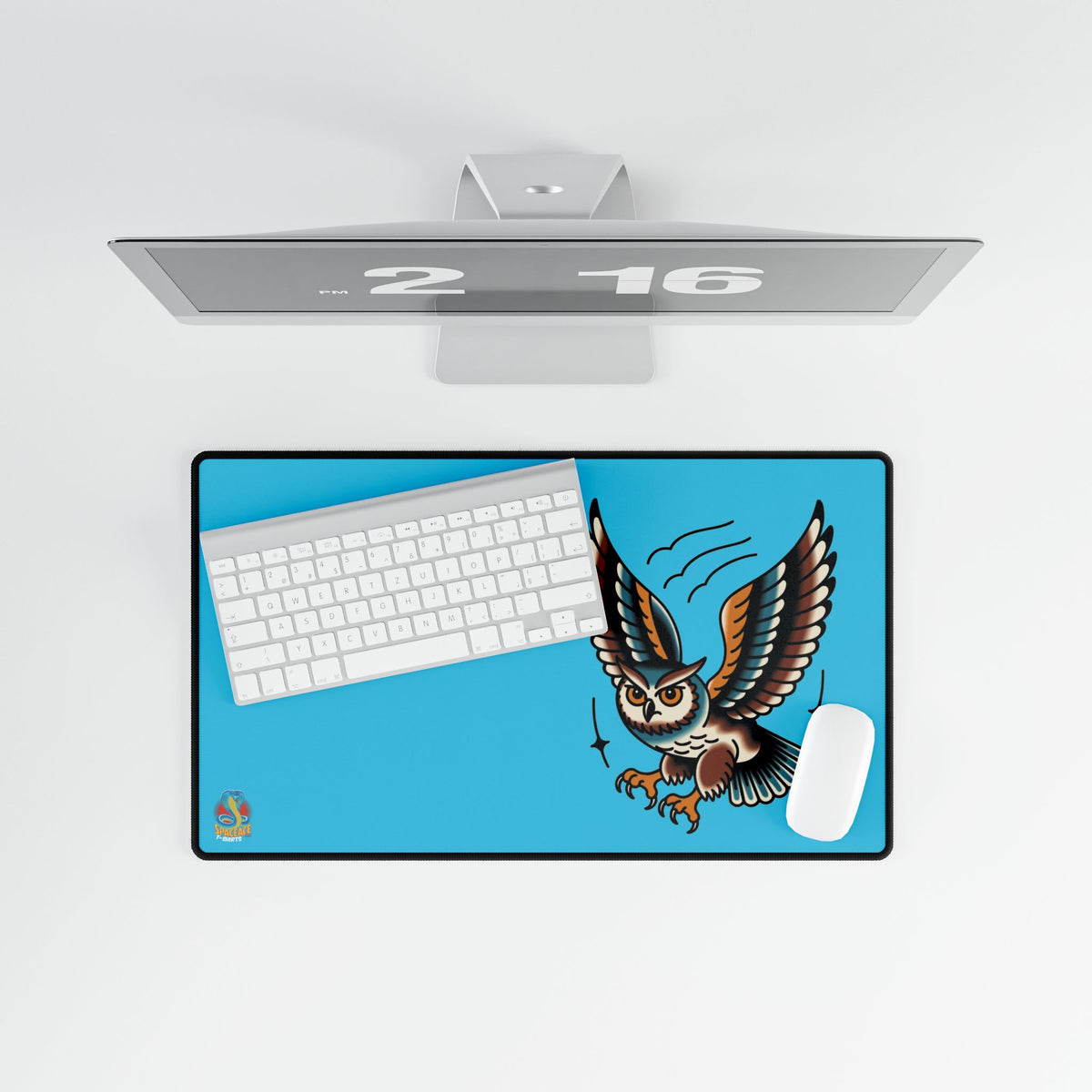 American Traditional Owl Brown Desk Mat Gaming Mouse Pad