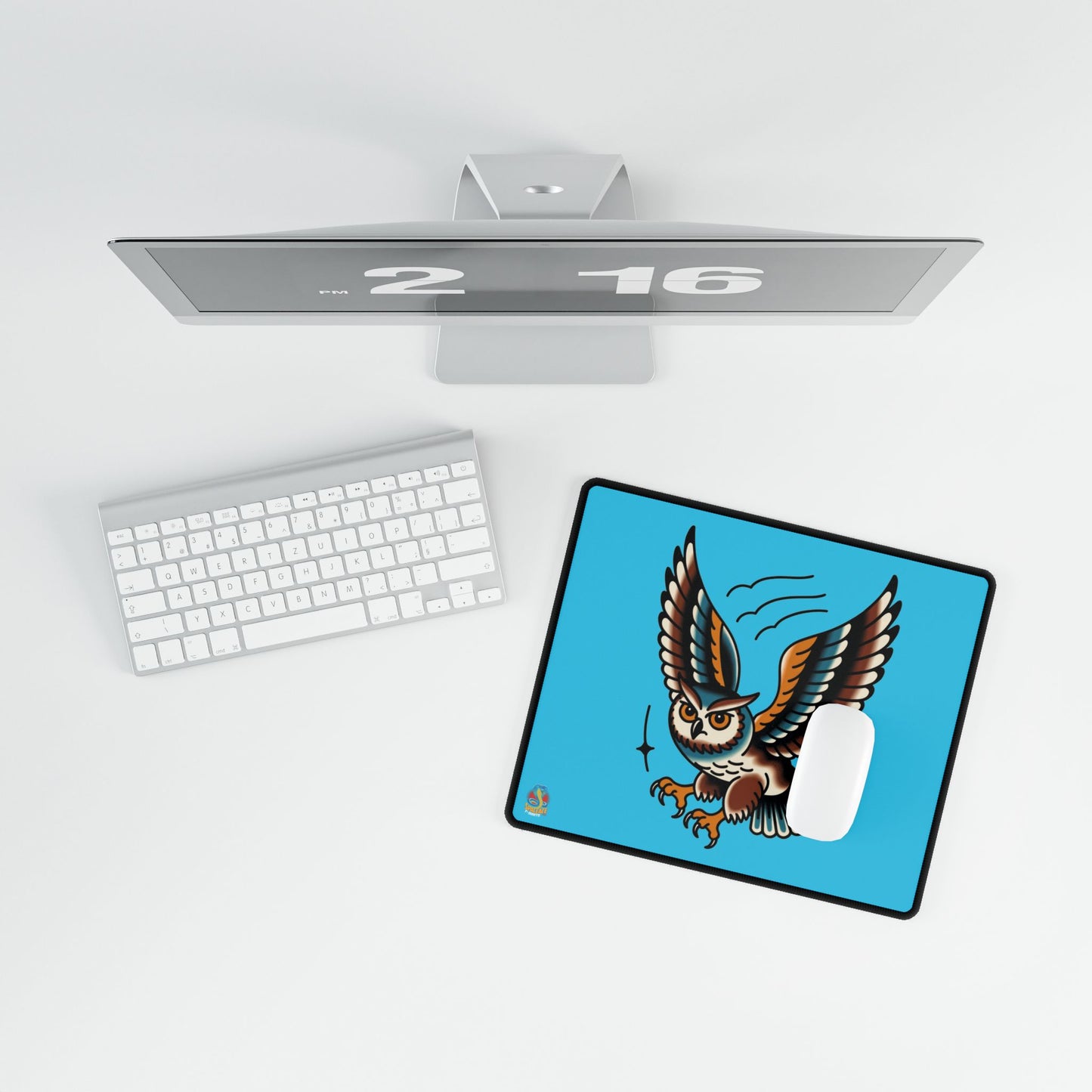 American Traditional Owl Brown Desk Mat Gaming Mouse Pad