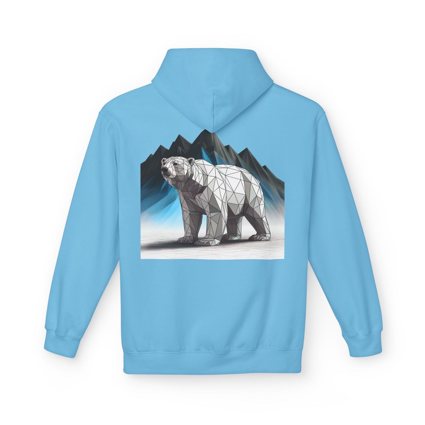 Geometric Polar Bear Hoodie — Mountain Arctic Graphic Sweatshirt