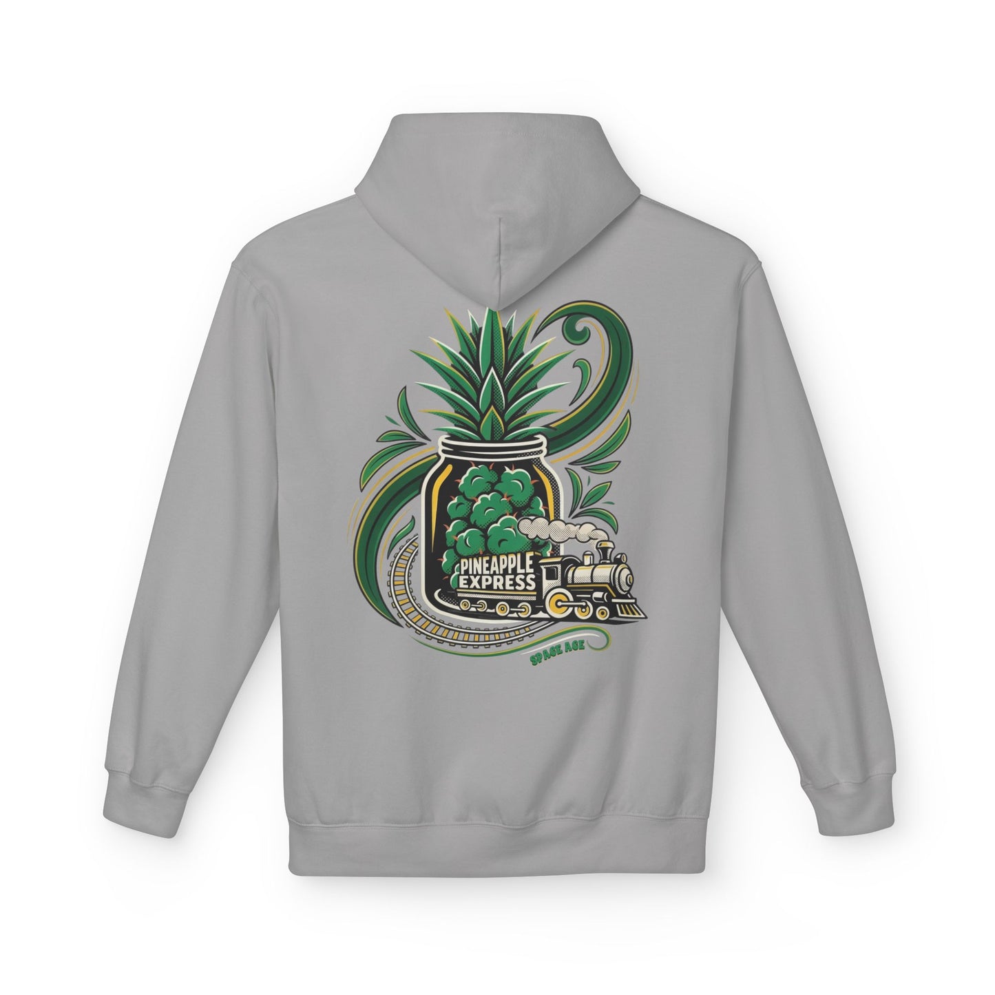 Pineapple Express Hoodie — Tropical Train Graphic Pullover