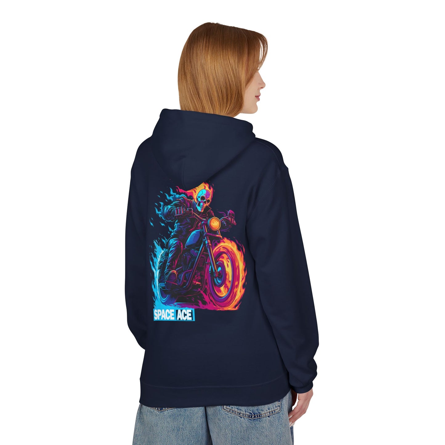 Space Ace Hoodie - General Crunch with Flaming Bike