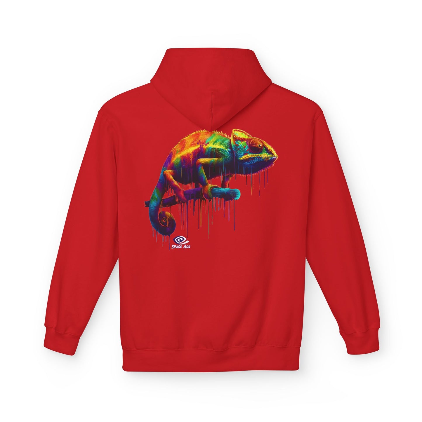 Benchmark Chameleon Hoodie — Colorful Reptile Art