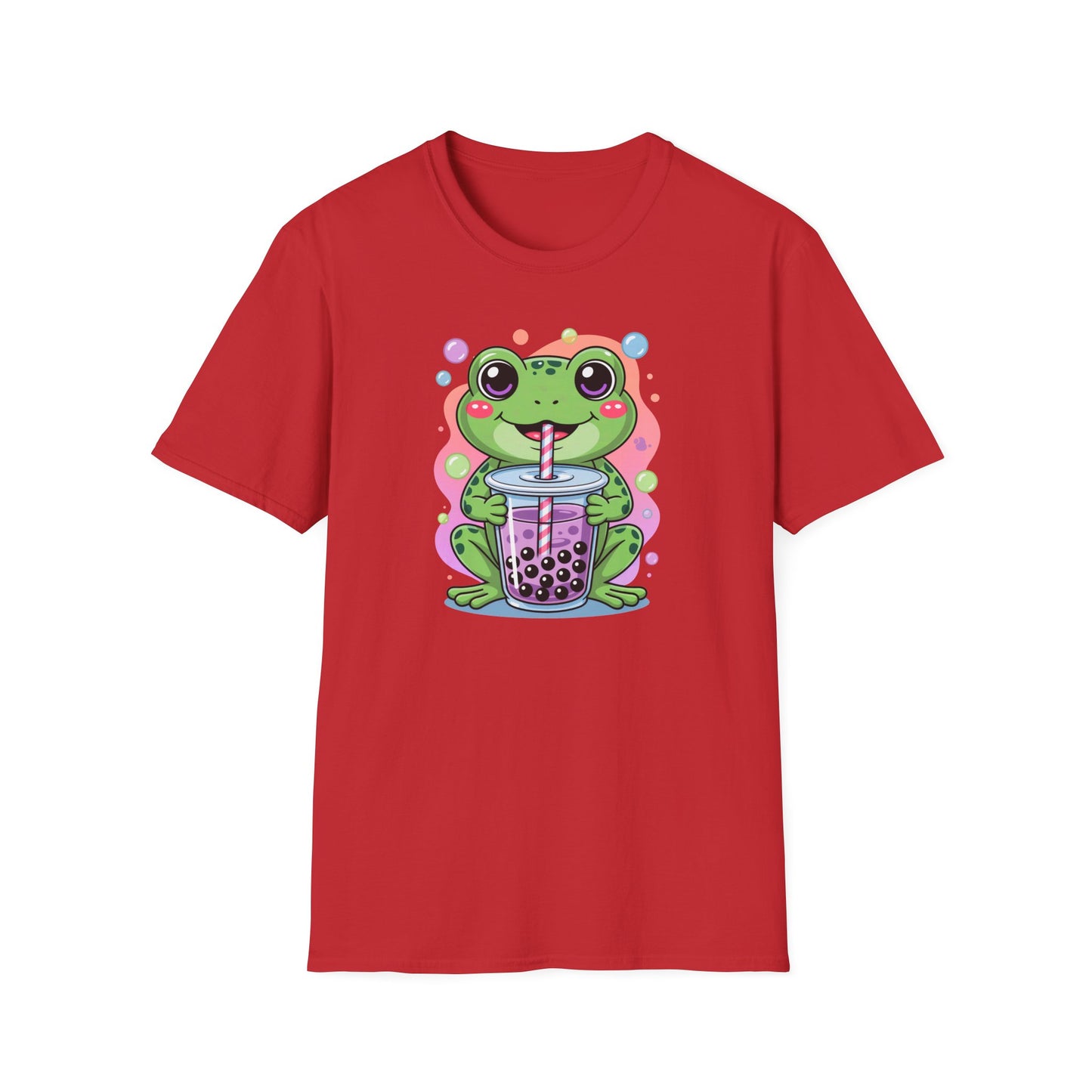Frog Bubble Tea T-Shirt Cute Kawaii Frog Drinking Boba Tee