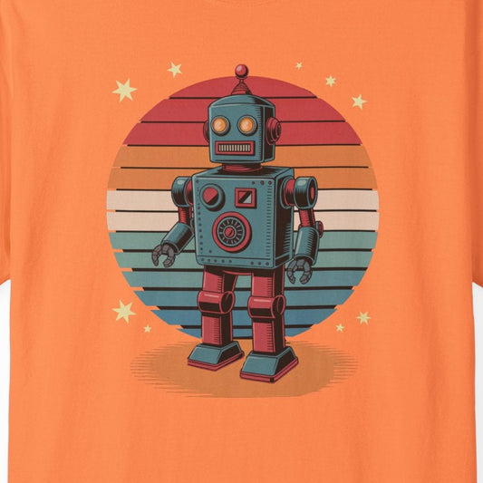 Retro Robot T-Shirt  Vintage Sunset Robot Graphic Tee