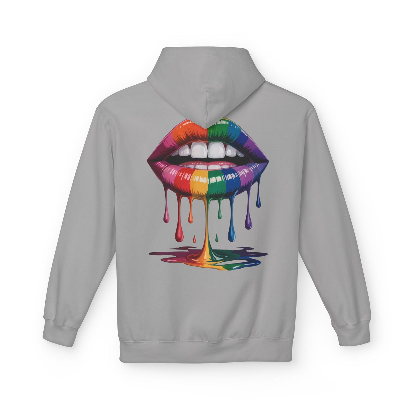 Rainbow Lips Hoodie — Colorful Graphic Pullover
