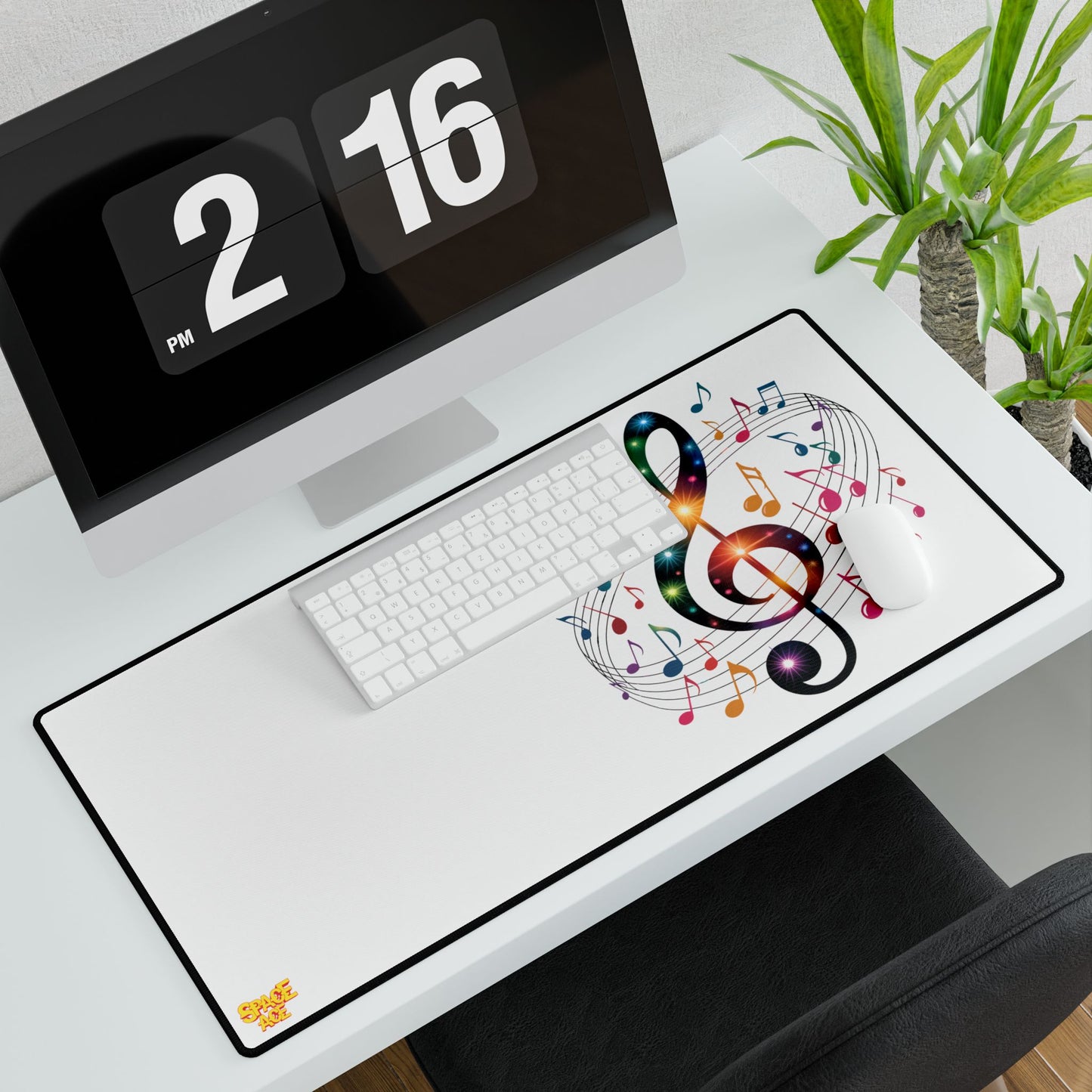 Music Notes Desk Mat Colorful Treble Clef Gaming Mouse Pad