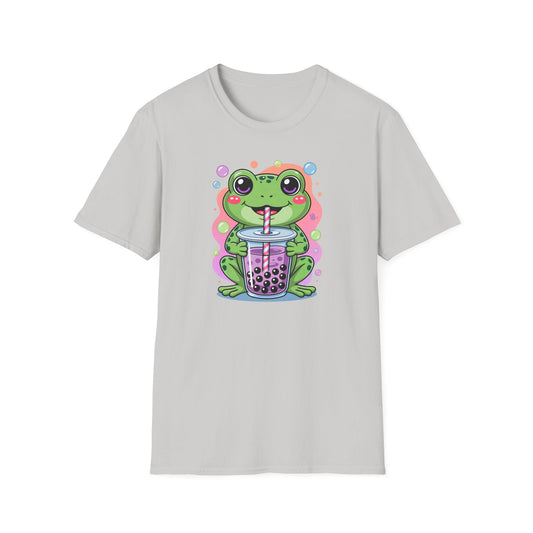 Frog Bubble Tea T-Shirt Cute Kawaii Frog Drinking Boba Tee