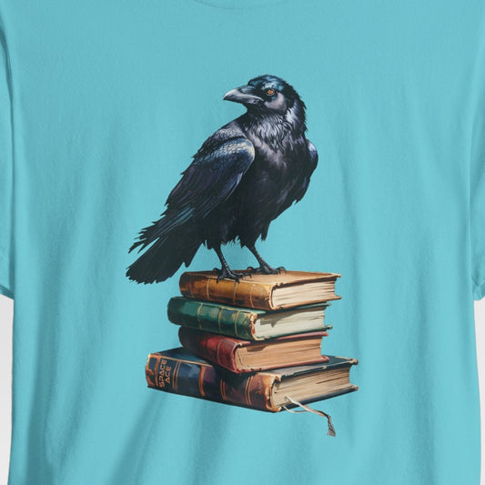 Raven T-Shirt Books Edgar Allan Poe Dark Fantasy