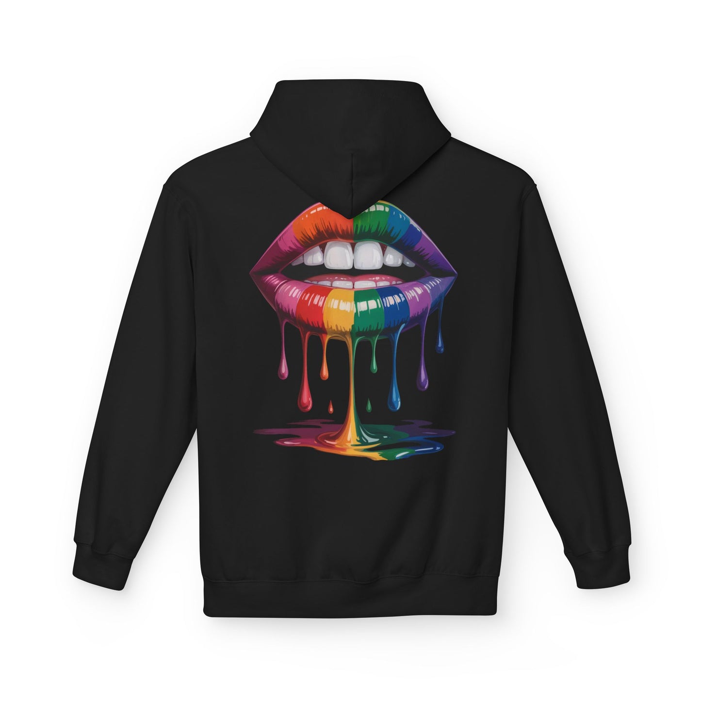 Rainbow Lips Hoodie — Colorful Graphic Pullover