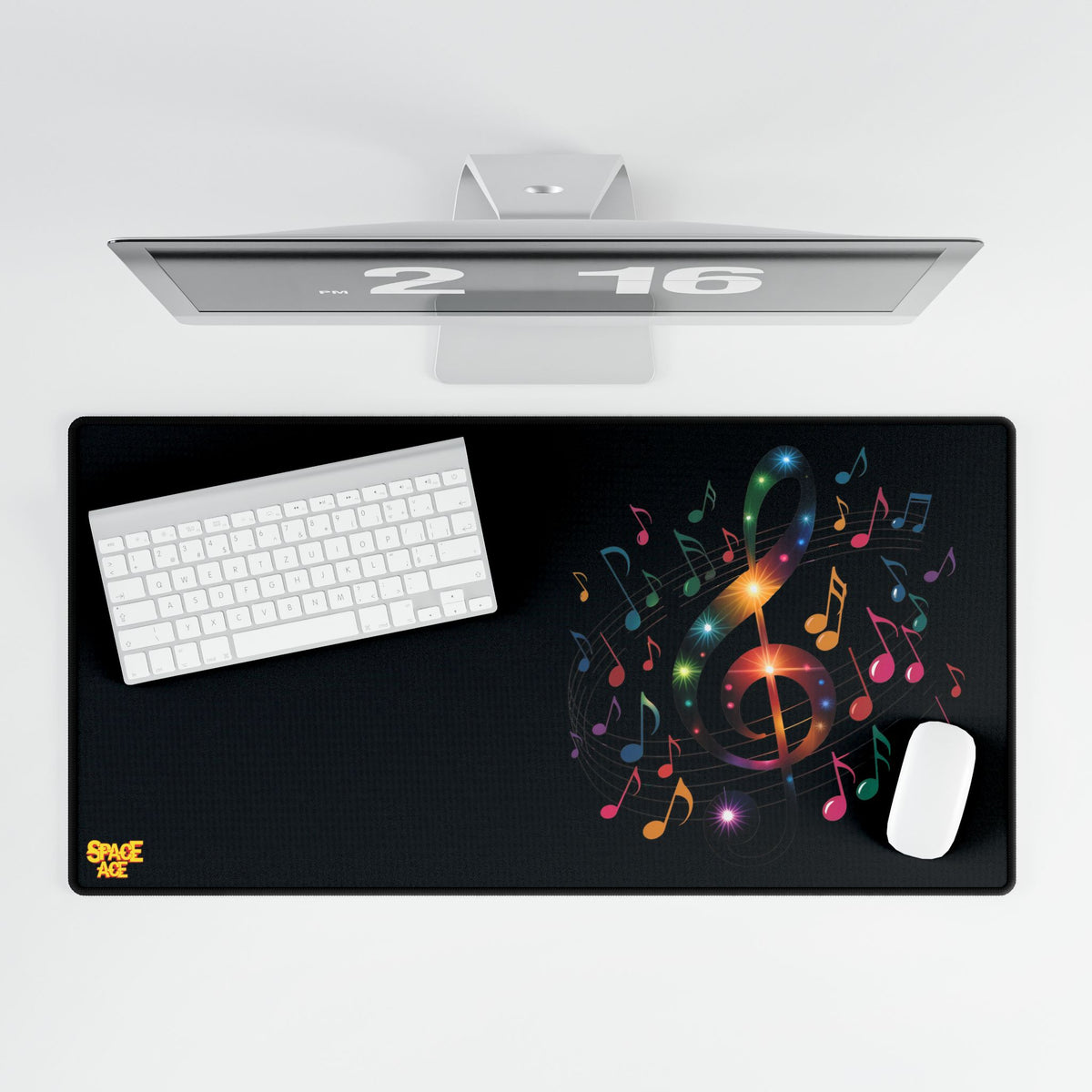 Music Notes Desk Mat Colorful Treble Clef Gaming Mouse Pad