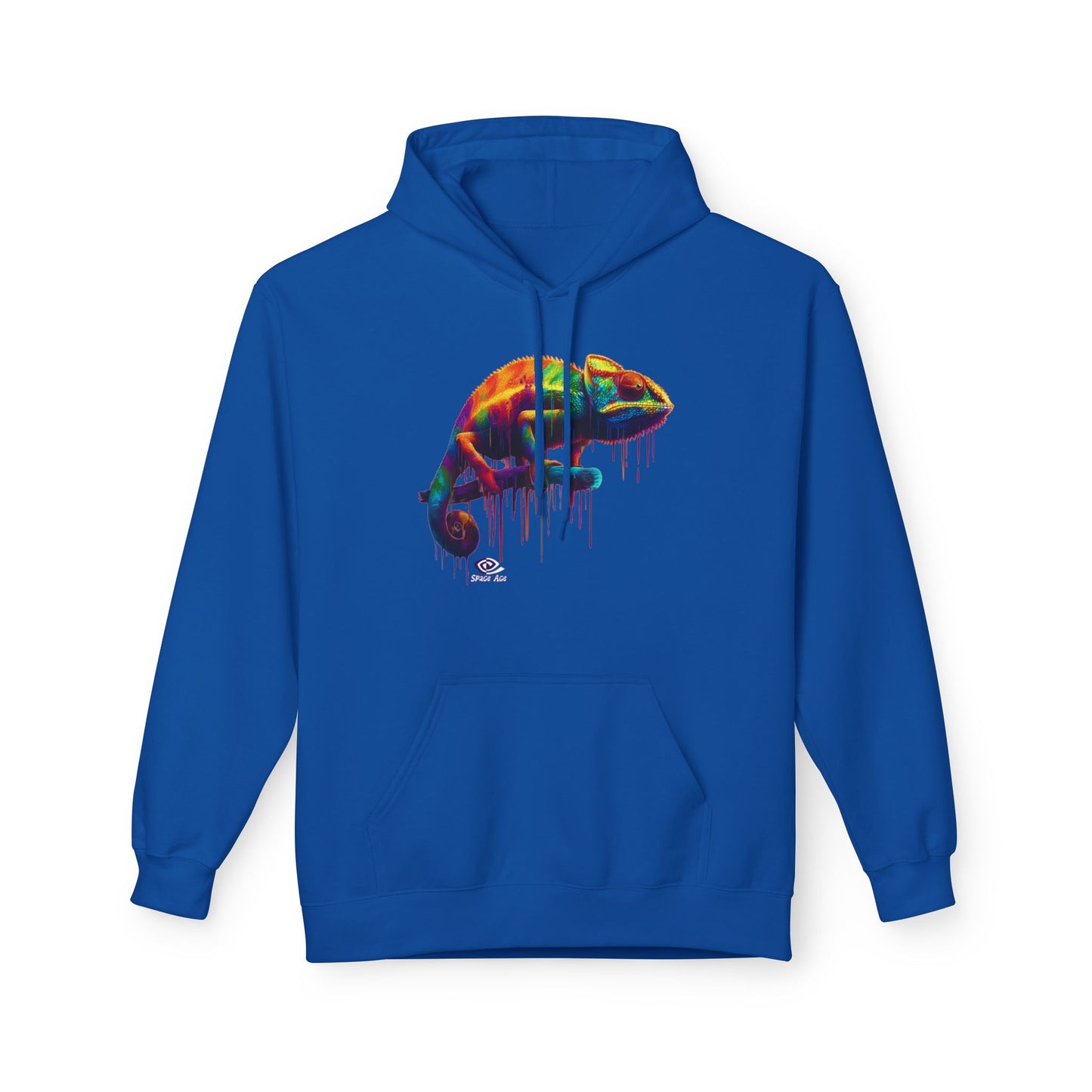 Benchmark Chameleon Hoodie — Colorful Reptile Art